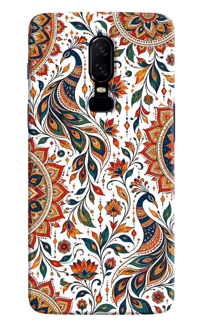 White Mayura Oneplus 6 Hard Case Back Cover by Casekaro