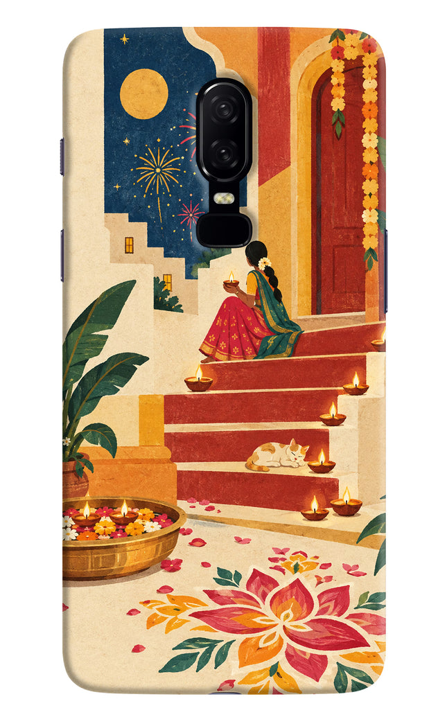 Diwali Rangoli Oneplus 6 Hard Case Back Cover by Casekaro