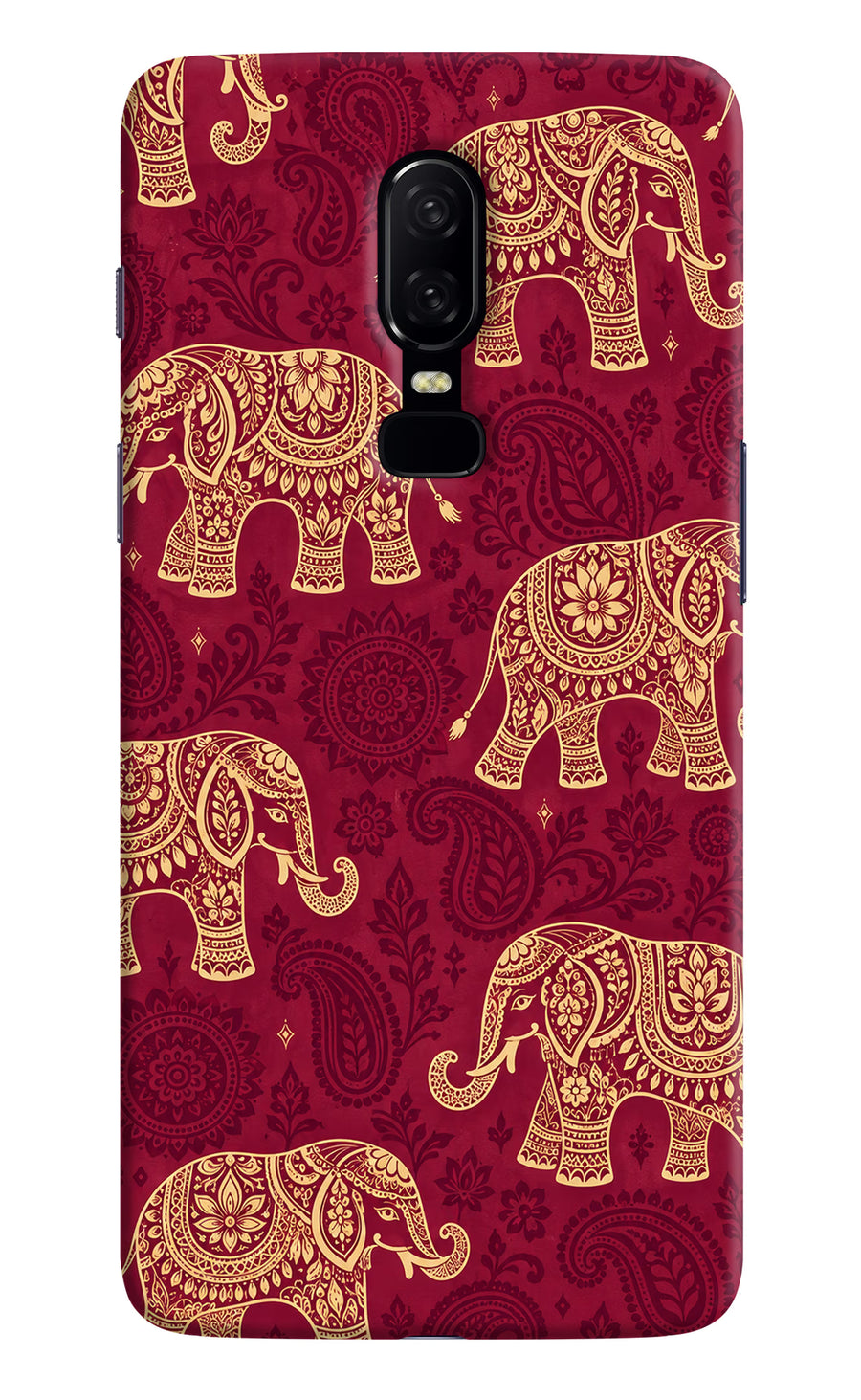 Maroon Elephant Oneplus 6 Back Cover, Hard case