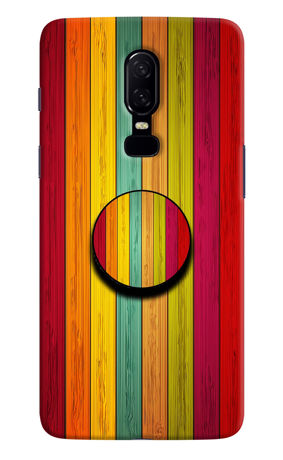 Multicolor Wooden Oneplus 6 Pop Case by Casekaro