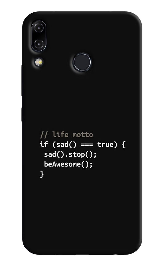 Life Motto Code Asus Zenfone 5Z Hard Case Back Cover by Casekaro