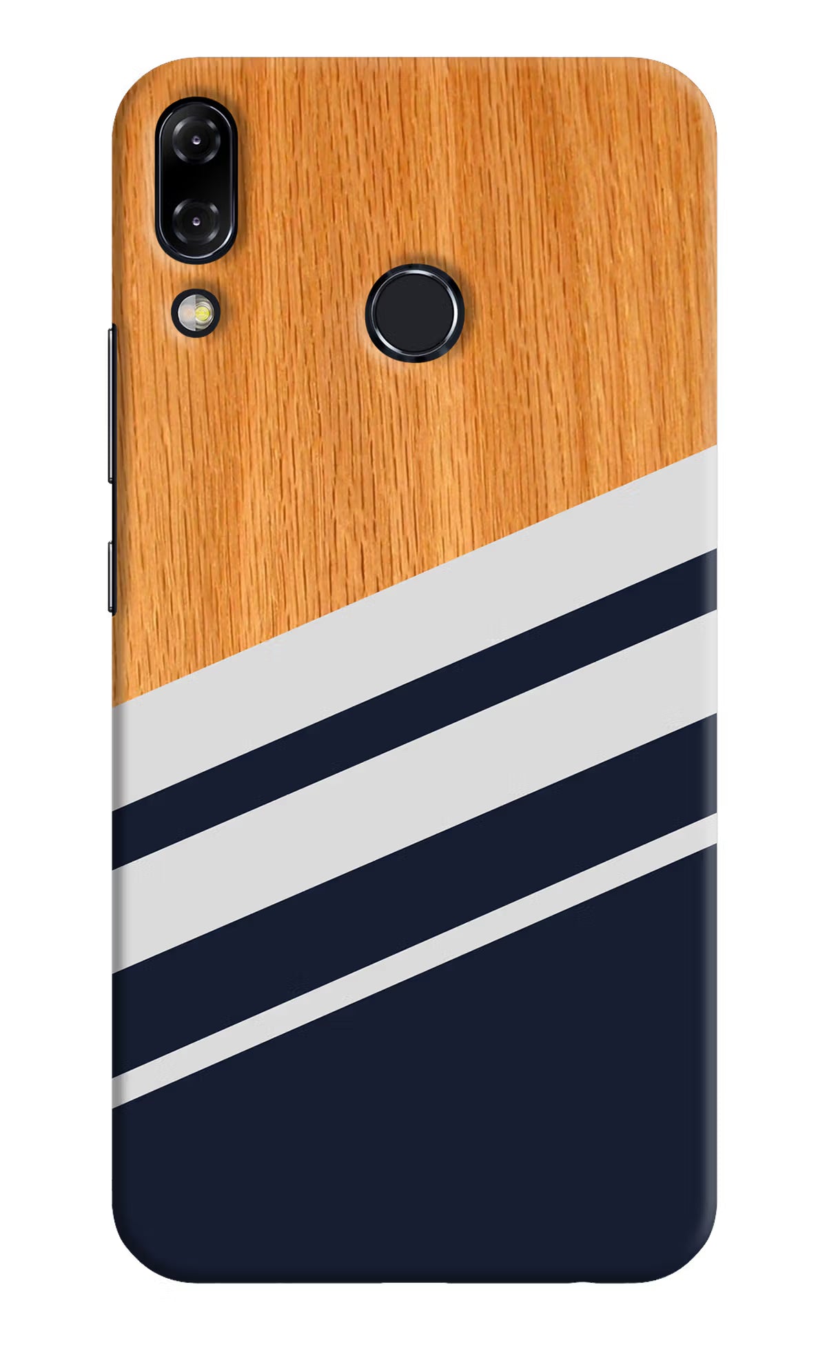 Blue and white wooden Asus Zenfone 5Z Hard Case Back Cover by Casekaro