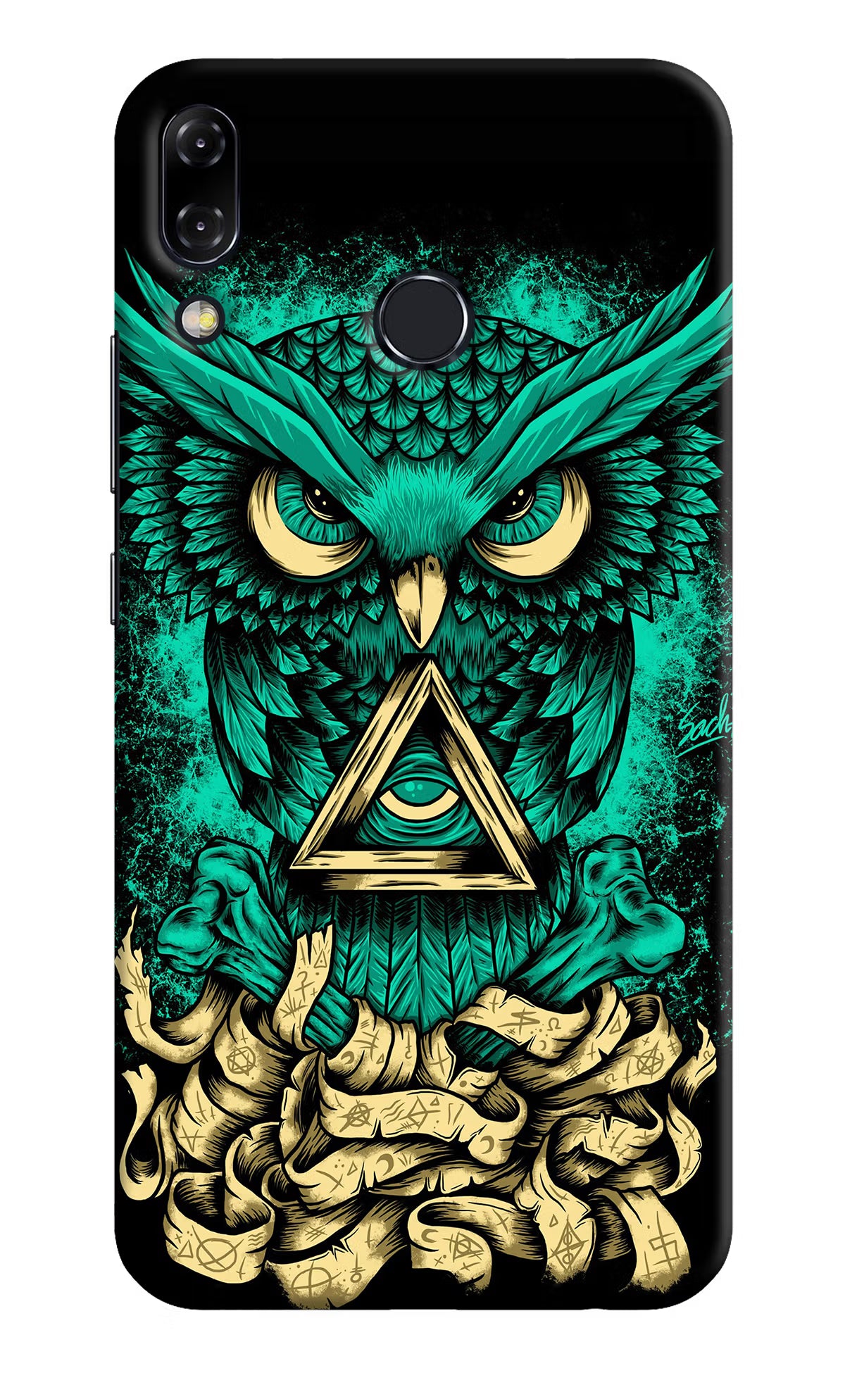Green Owl Asus Zenfone 5Z Hard Case Back Cover by Casekaro