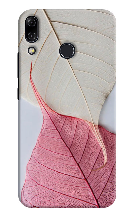 White Pink Leaf Asus Zenfone 5Z Hard Case Back Cover by Casekaro