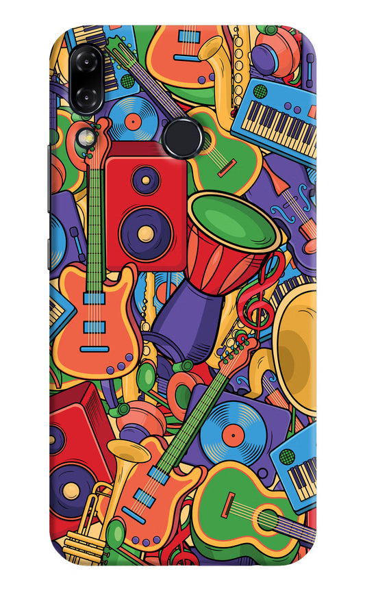 Music Instrument Doodle Asus Zenfone 5Z Hard Case Back Cover by Casekaro