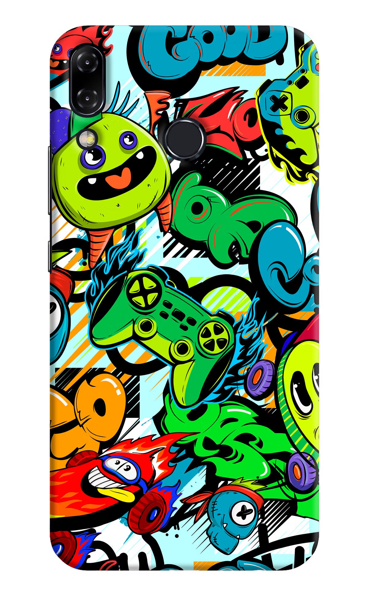 Game Doodle Asus Zenfone 5Z Hard Case Back Cover by Casekaro