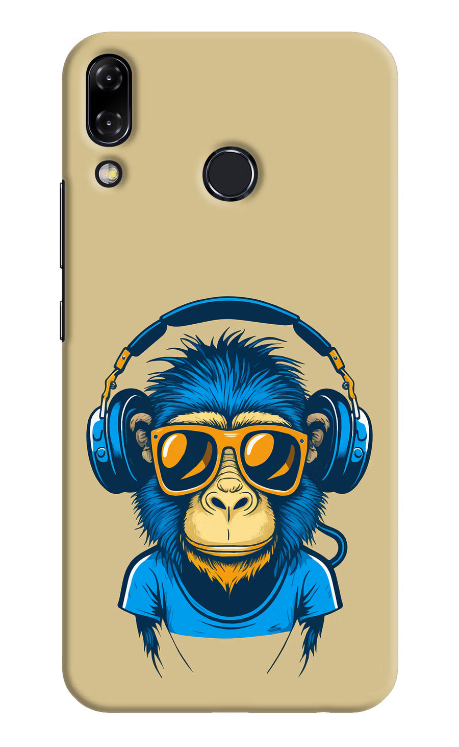 Monkey Headphone Asus Zenfone 5Z Back Cover, Hard case