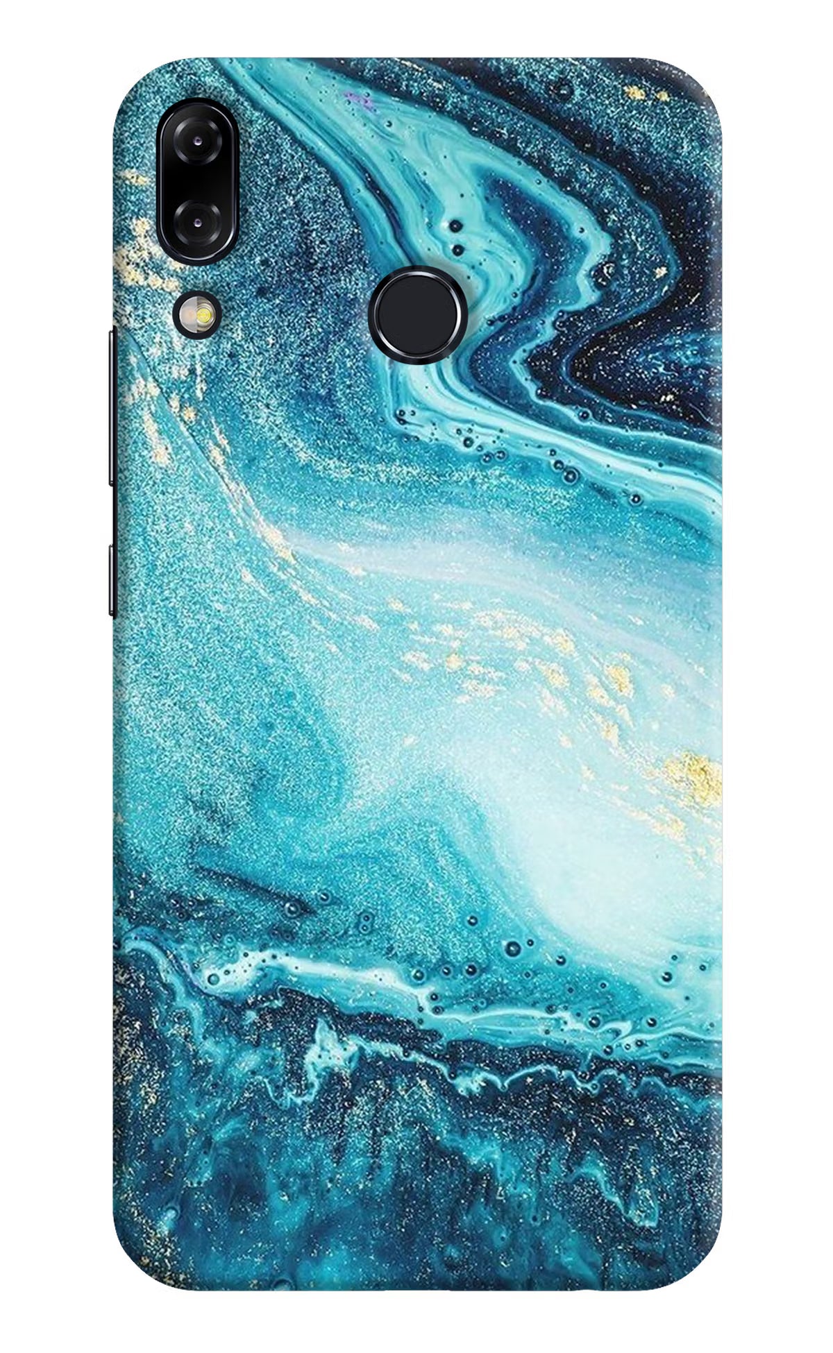 Blue Glitter Marble Asus Zenfone 5Z Hard Case Back Cover by Casekaro
