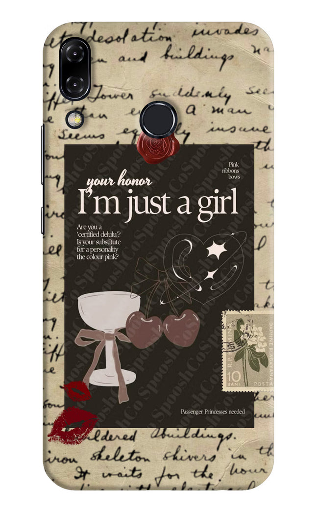 I am just a girl Asus Zenfone 5Z Hard Case Back Cover by Casekaro