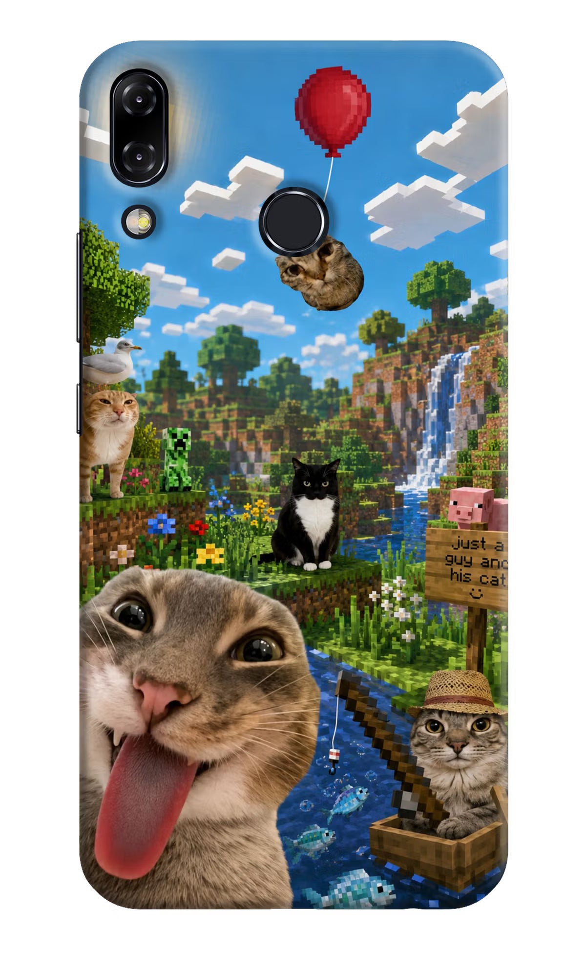Minecraft Cat Chaos Asus Zenfone 5Z Back Cover