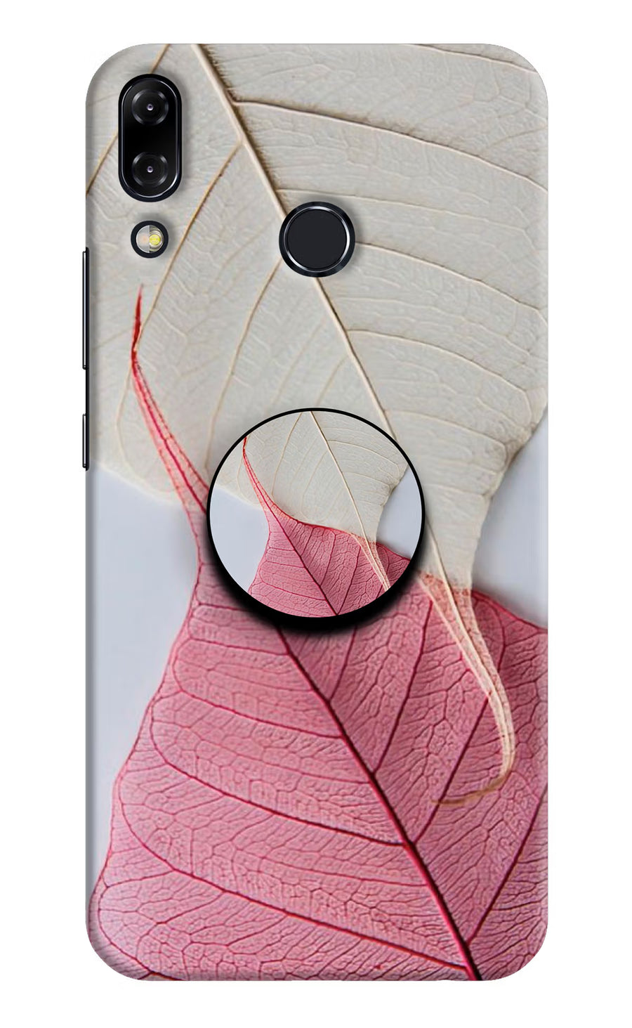 White Pink Leaf Asus Zenfone 5Z Pop Case, Hard case