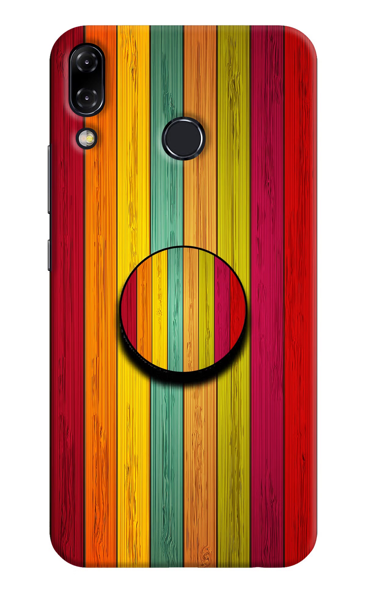 Multicolor Wooden Asus Zenfone 5Z Pop Case by Casekaro