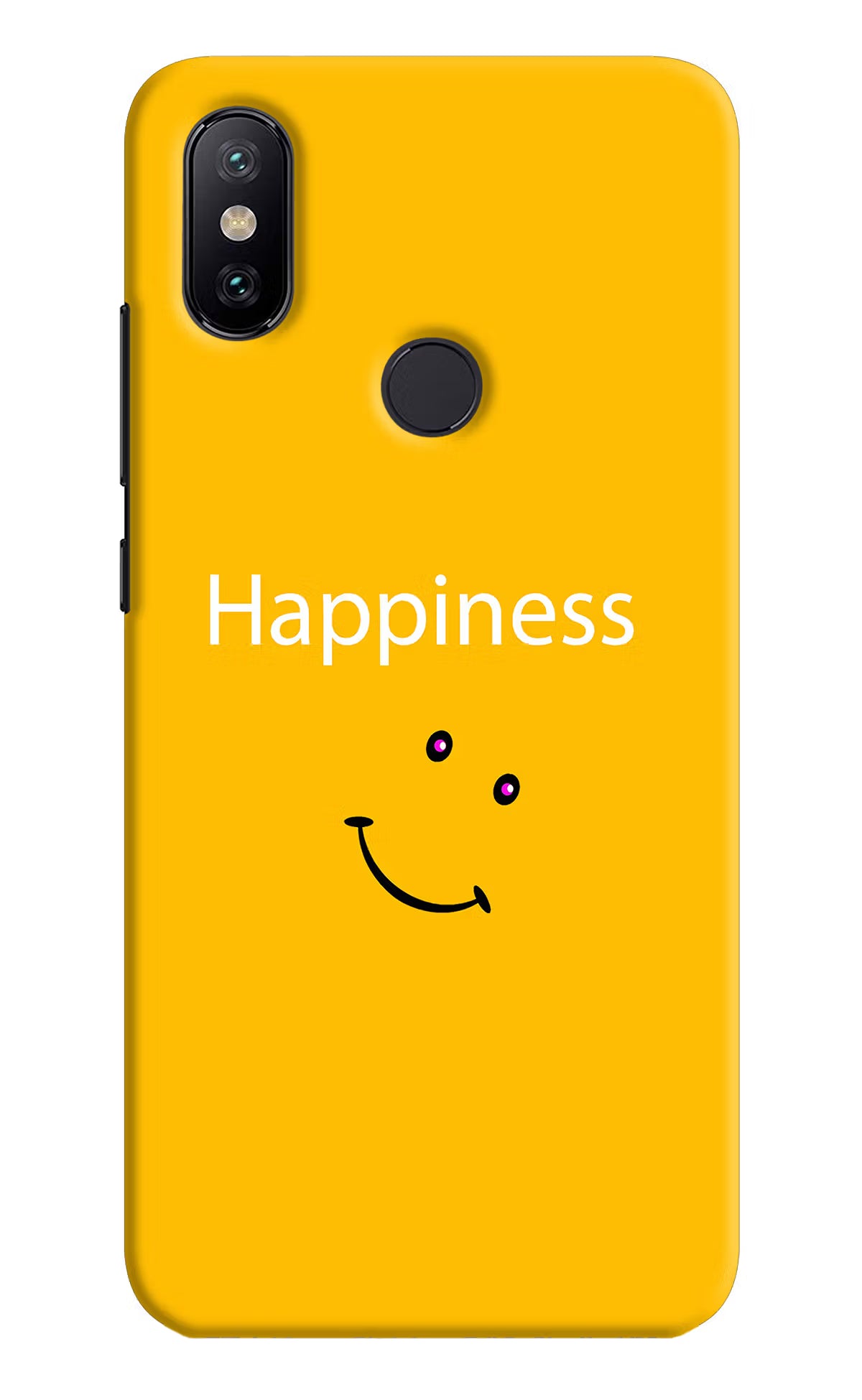 Happiness With Smiley Mi A2 Hard Case Back Cover by Casekaro