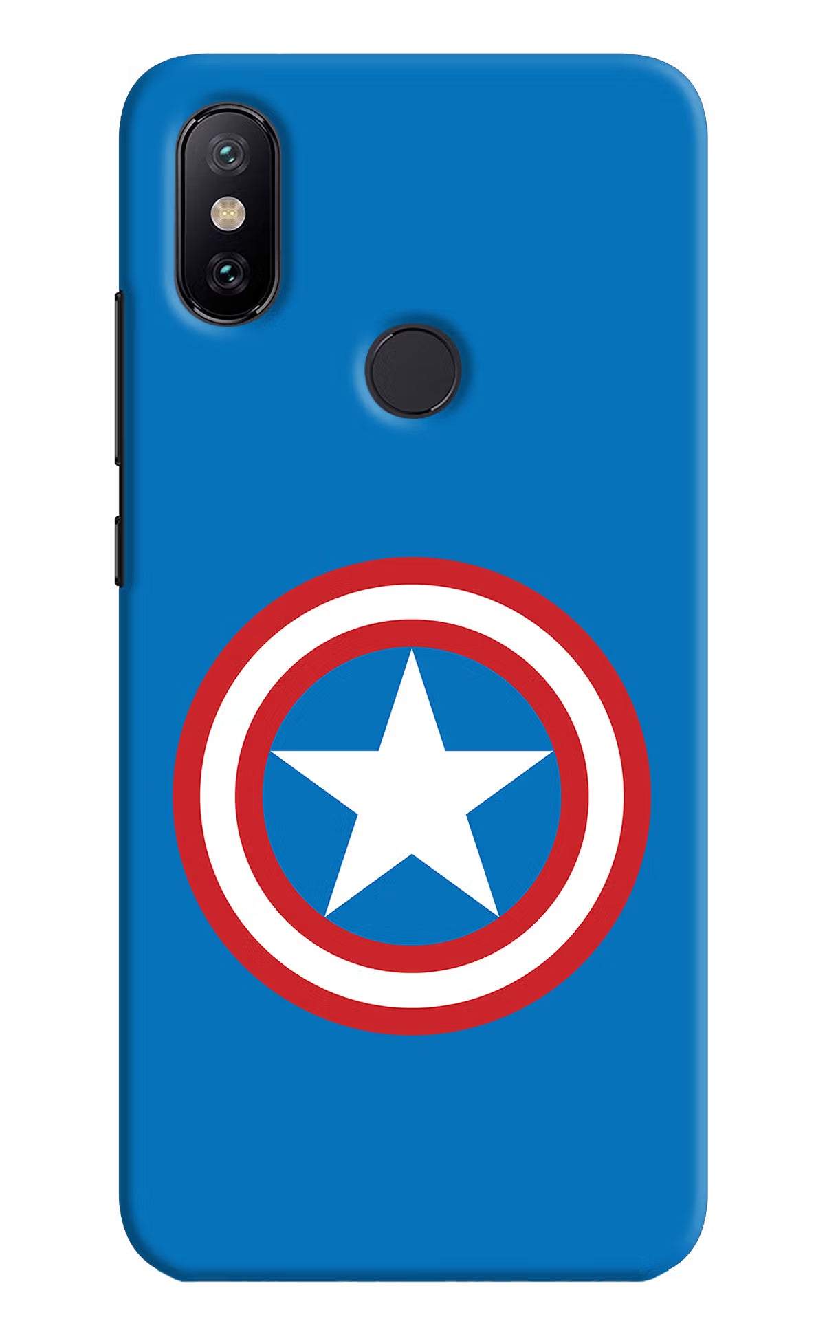 Captain America Logo Mi A2 Hard Case Back Cover by Casekaro