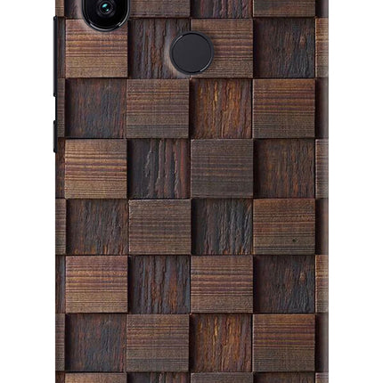 Wooden Cube Design Mi A2 Hard Case Back Cover by Casekaro