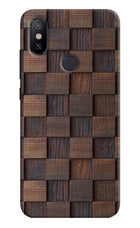 Wooden Cube Design Mi A2 Hard Case Back Cover by Casekaro