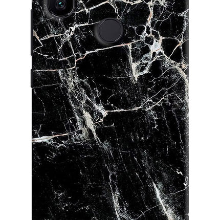Black Marble Texture Mi A2 Hard Case Back Cover by Casekaro