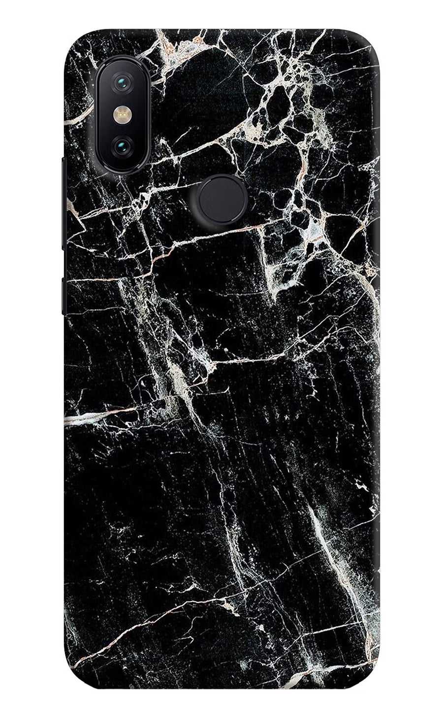 Black Marble Texture Mi A2 Back Cover, Hard case