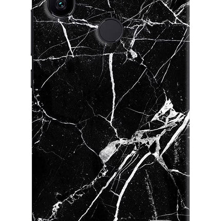 Black Marble Pattern Mi A2 Hard Case Back Cover by Casekaro