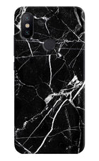 Black Marble Pattern Mi A2 Hard Case Back Cover by Casekaro