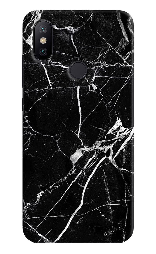 Black Marble Pattern Mi A2 Hard Case Back Cover by Casekaro