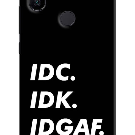 Idc Idk Idgaf Mi A2 Hard Case Back Cover by Casekaro