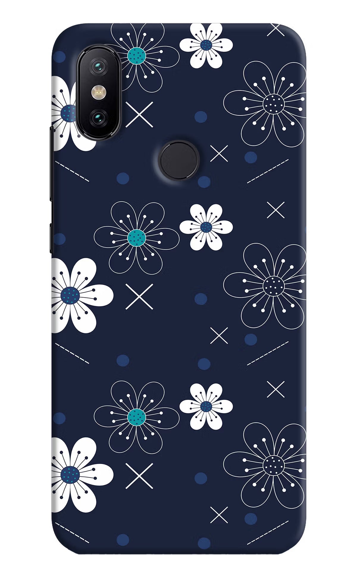 Flowers Mi A2 Hard Case Back Cover by Casekaro