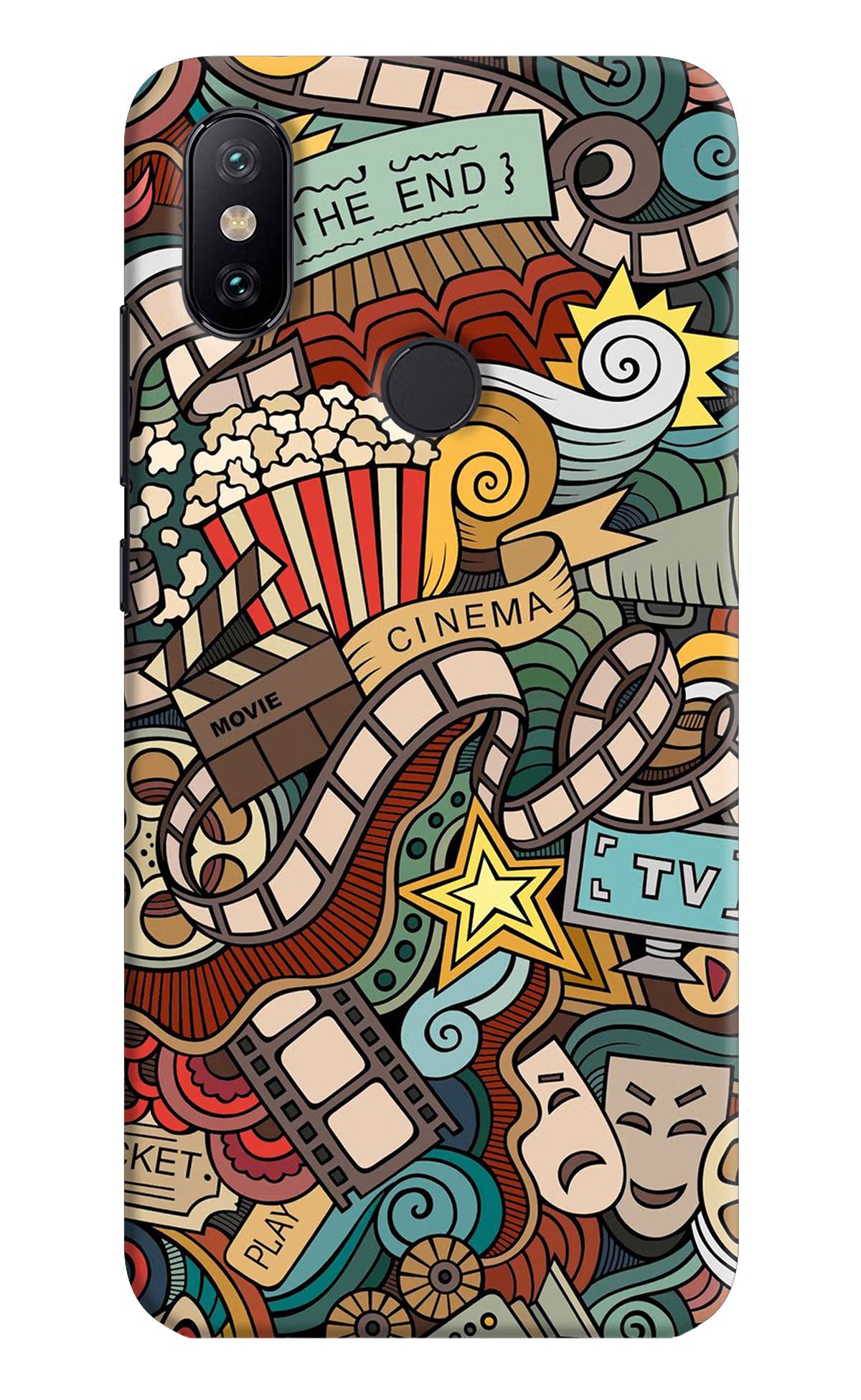 Cinema Abstract Mi A2 Hard Case Back Cover by Casekaro