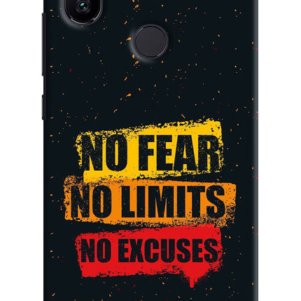 No Fear No Limits No Excuse Mi A2 Hard Case Back Cover by Casekaro