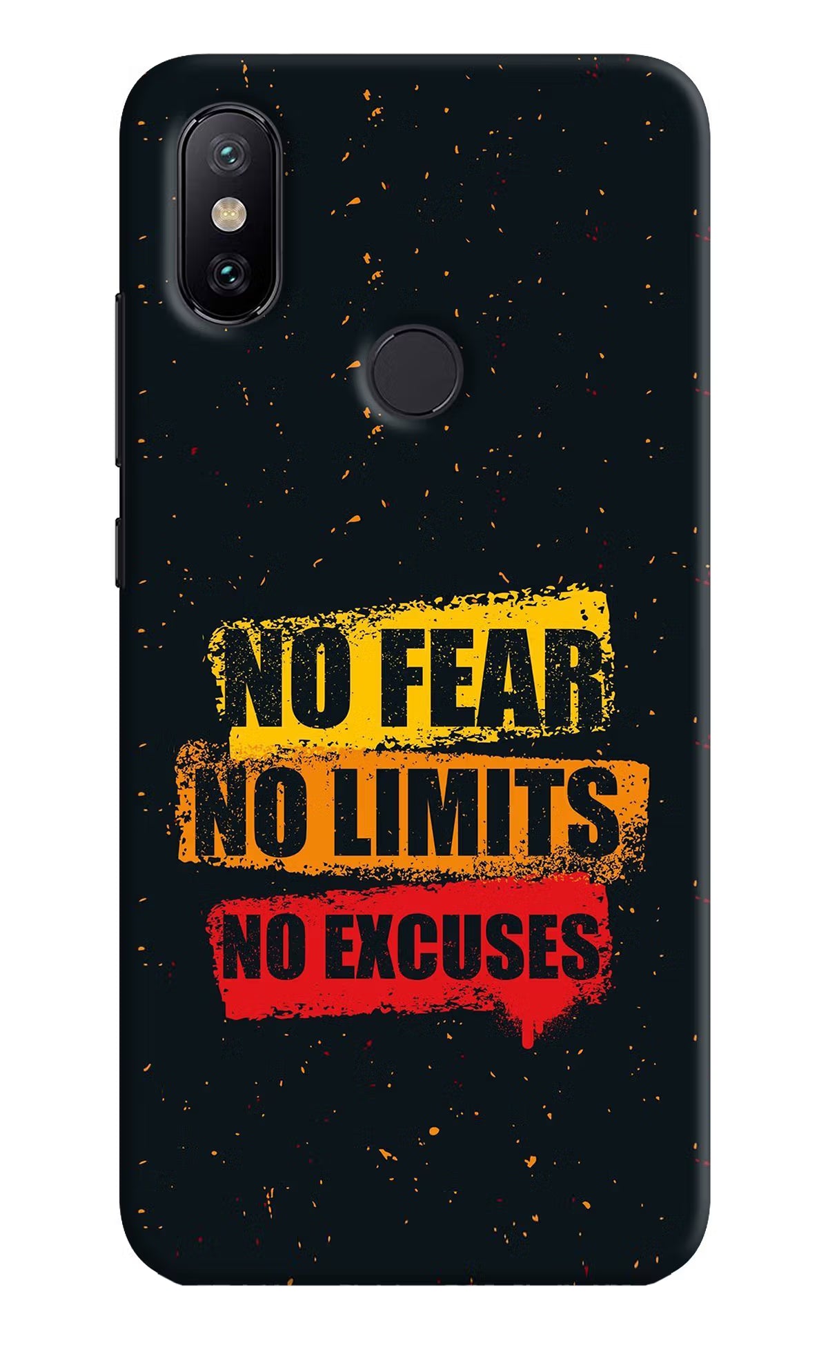 No Fear No Limits No Excuse Mi A2 Hard Case Back Cover by Casekaro