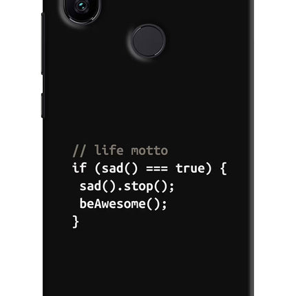 Life Motto Code Mi A2 Hard Case Back Cover by Casekaro