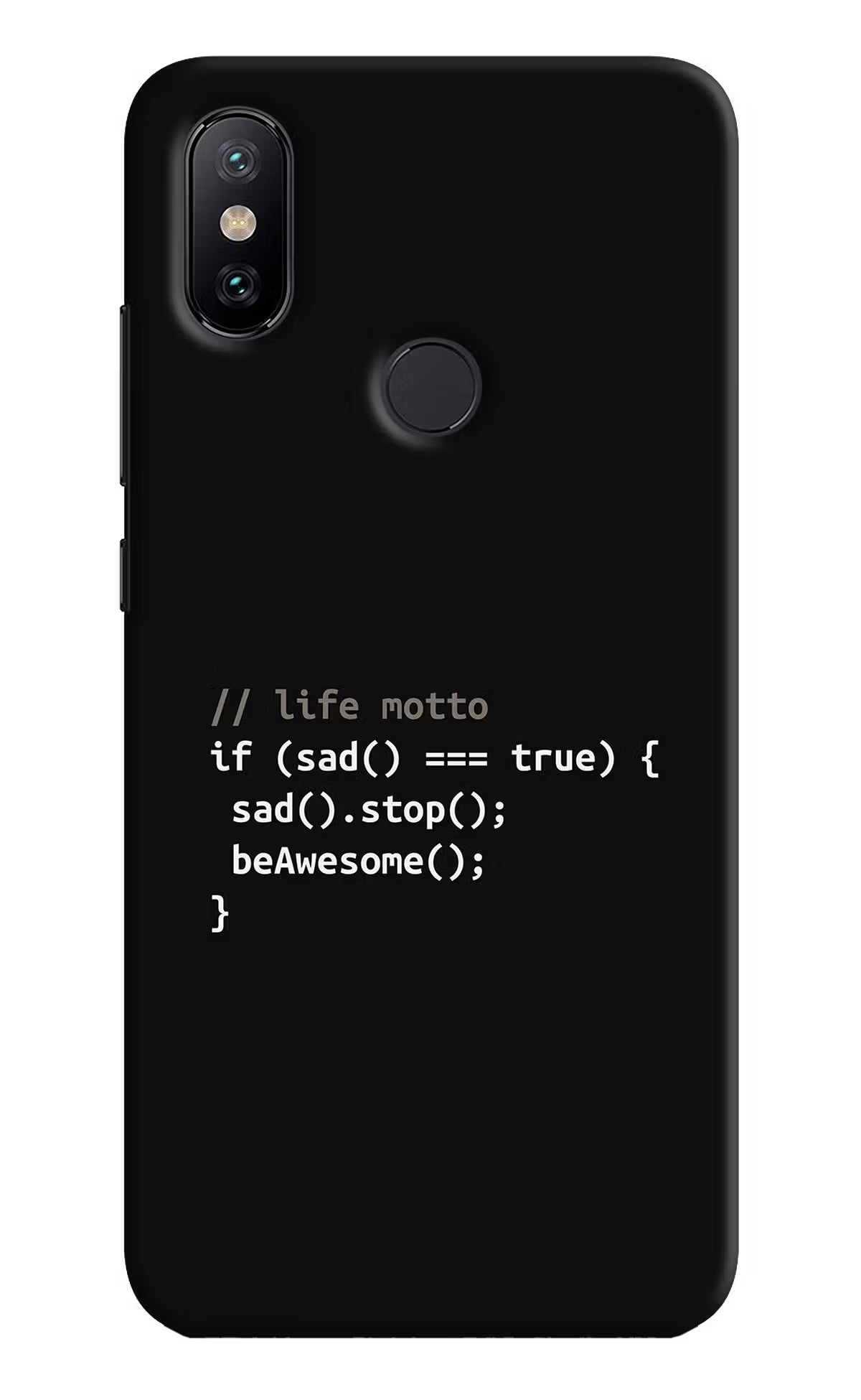 Life Motto Code Mi A2 Hard Case Back Cover by Casekaro