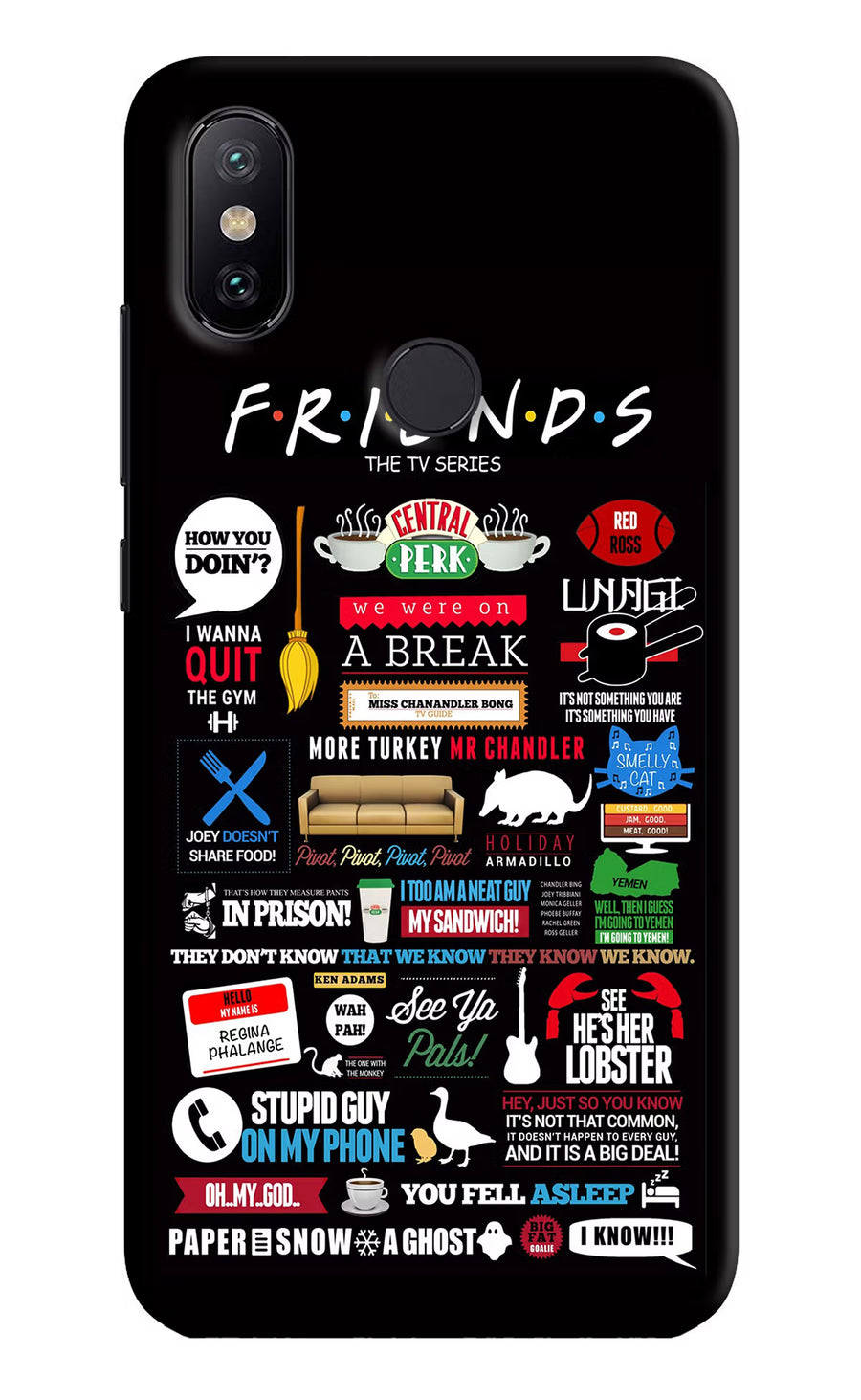 FRIENDS Mi A2 Back Cover, Hard case