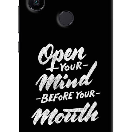 Open Your Mind Before Your Mouth Mi A2 Hard Case Back Cover by Casekaro