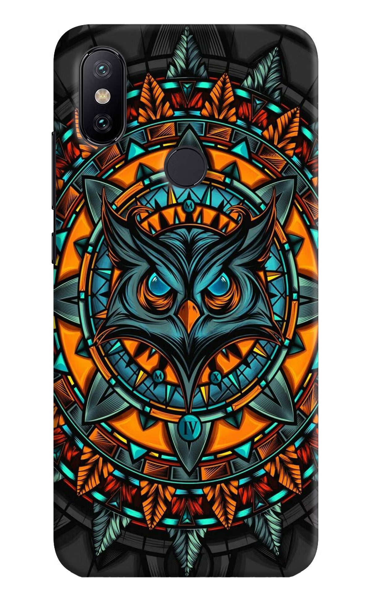 Angry Owl Art Mi A2 Hard Case Back Cover by Casekaro