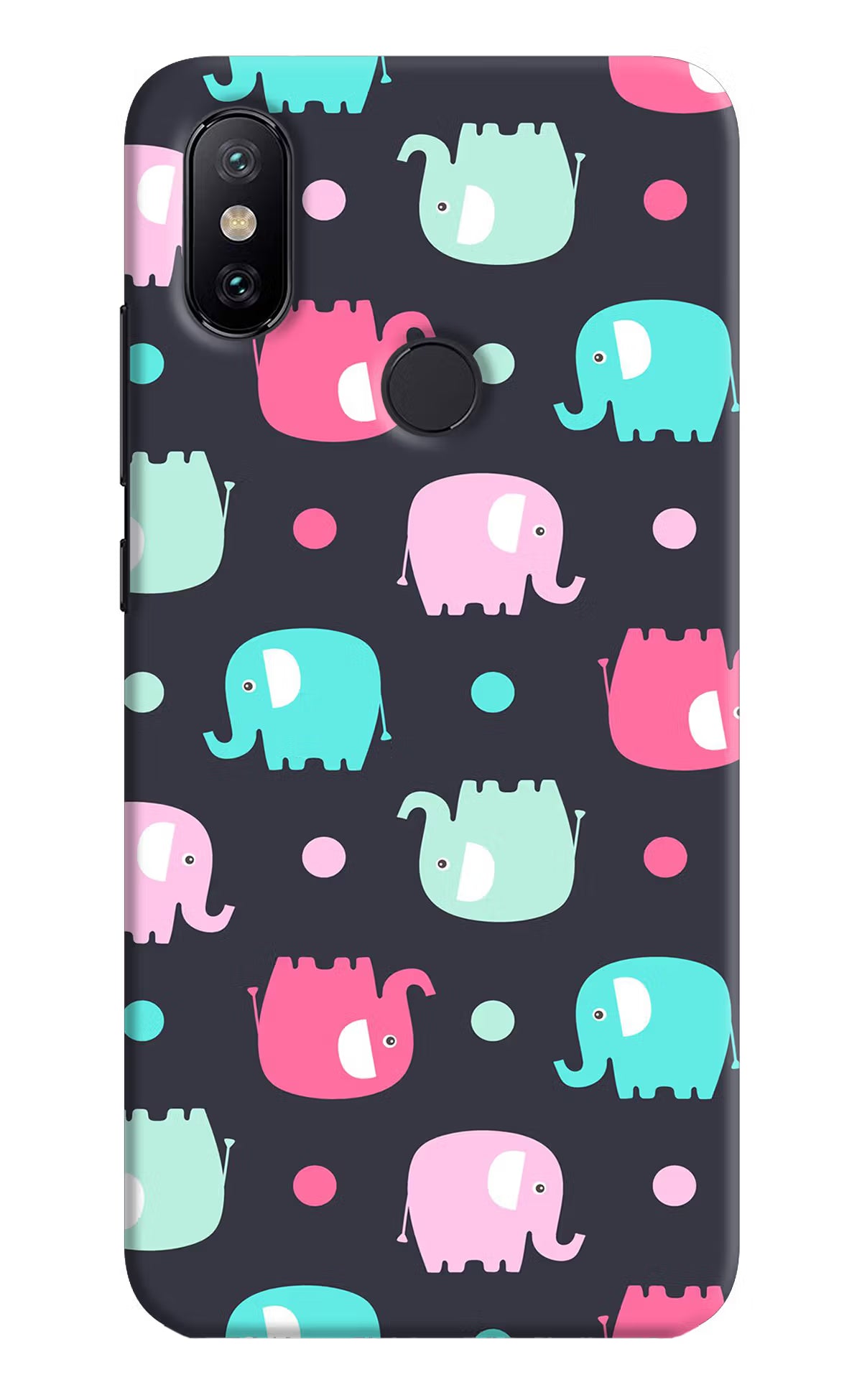 Elephants Mi A2 Hard Case Back Cover by Casekaro