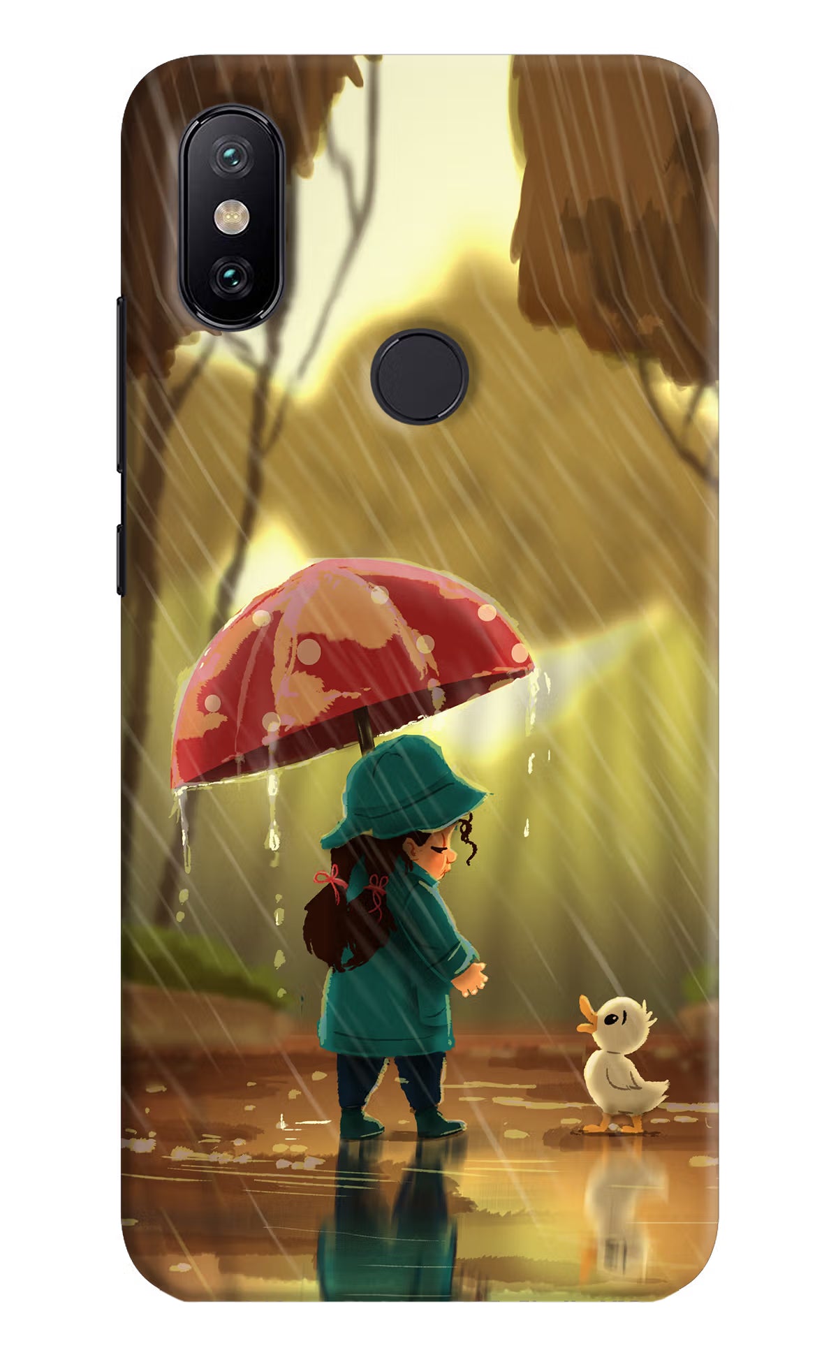 Rainy Day Mi A2 Hard Case Back Cover by Casekaro