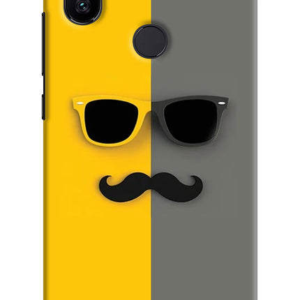 Sunglasses with Mustache Mi A2 Hard Case Back Cover by Casekaro