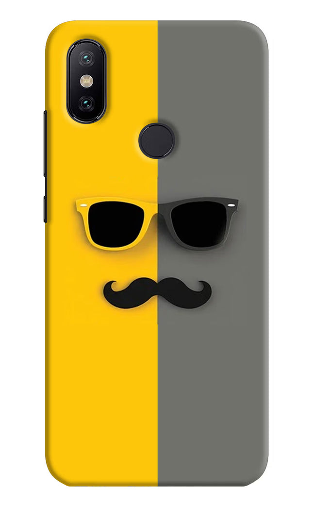 Sunglasses with Mustache Mi A2 Hard Case Back Cover by Casekaro