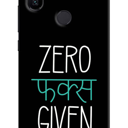 Zero Fucks Given Mi A2 Hard Case Back Cover by Casekaro