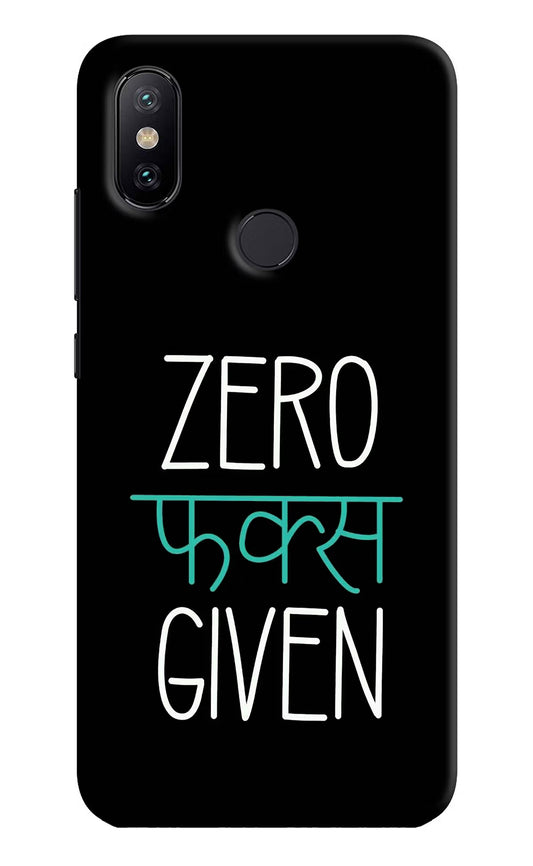 Zero Fucks Given Mi A2 Hard Case Back Cover by Casekaro