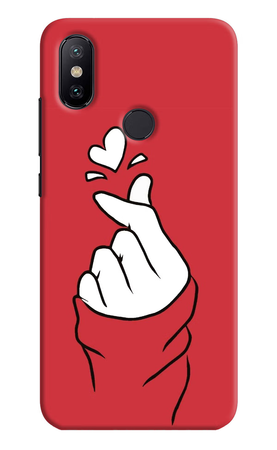 Korean Love Sign Mi A2 Back Cover, Hard case