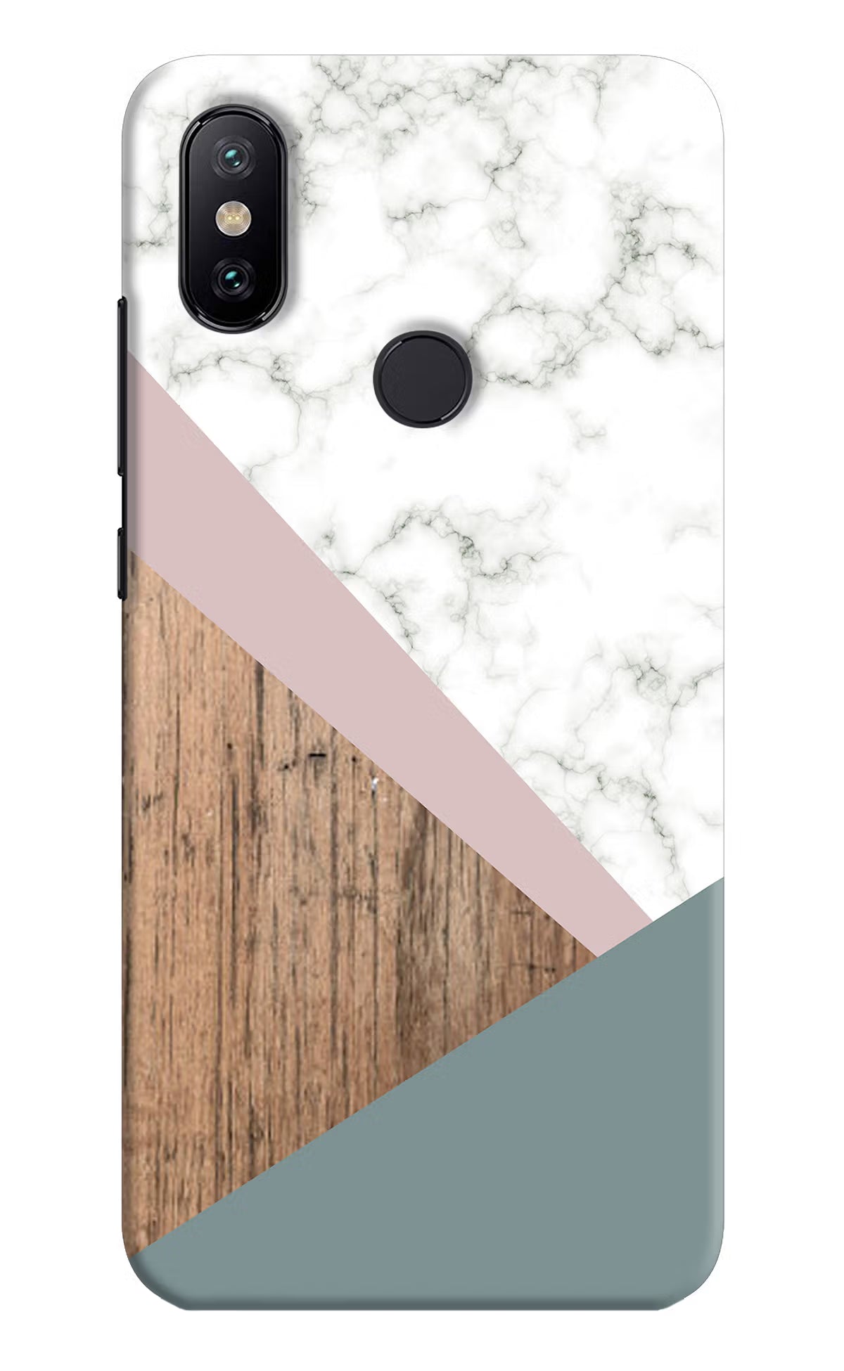 Marble wood Abstract Mi A2 Hard Case Back Cover by Casekaro