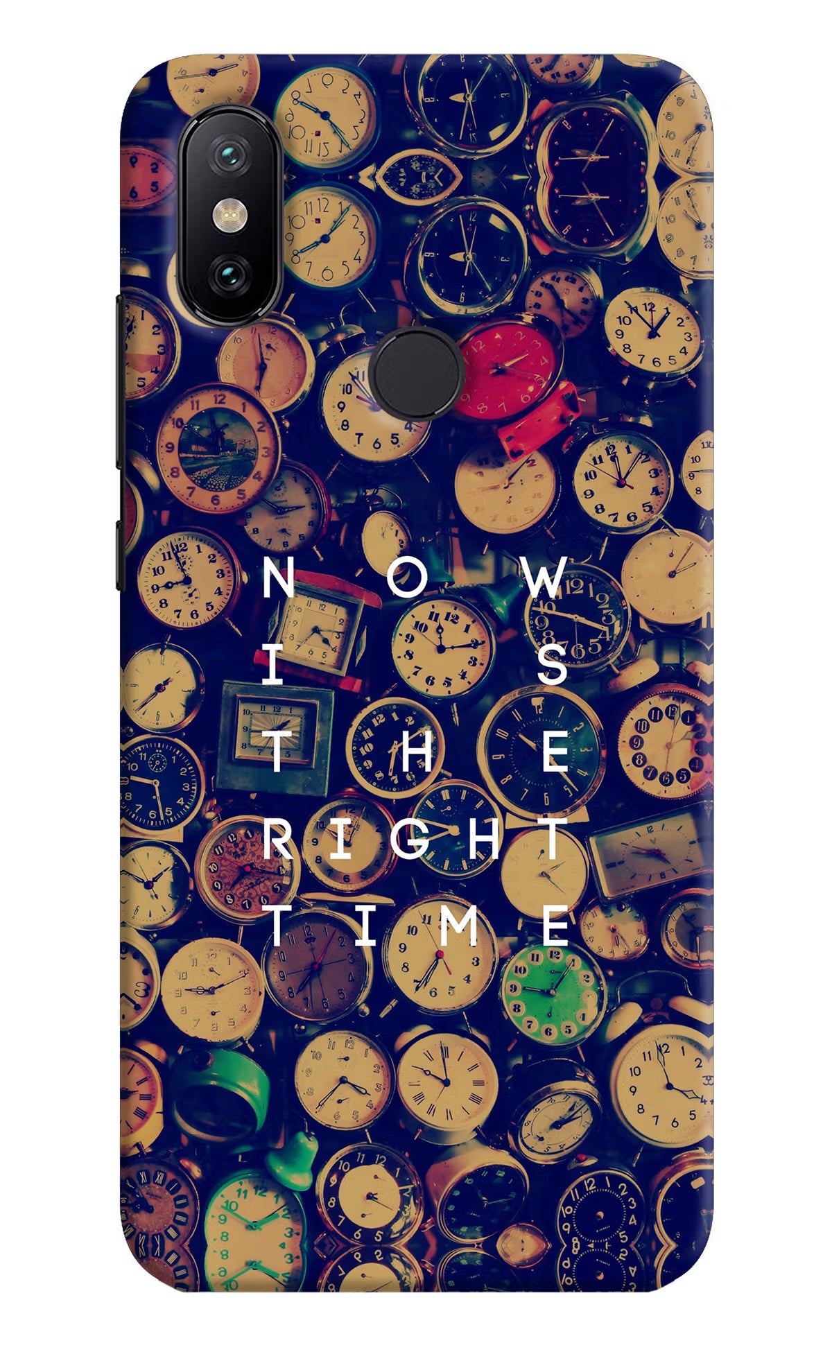 Now is the Right Time Quote Mi A2 Hard Case Back Cover by Casekaro