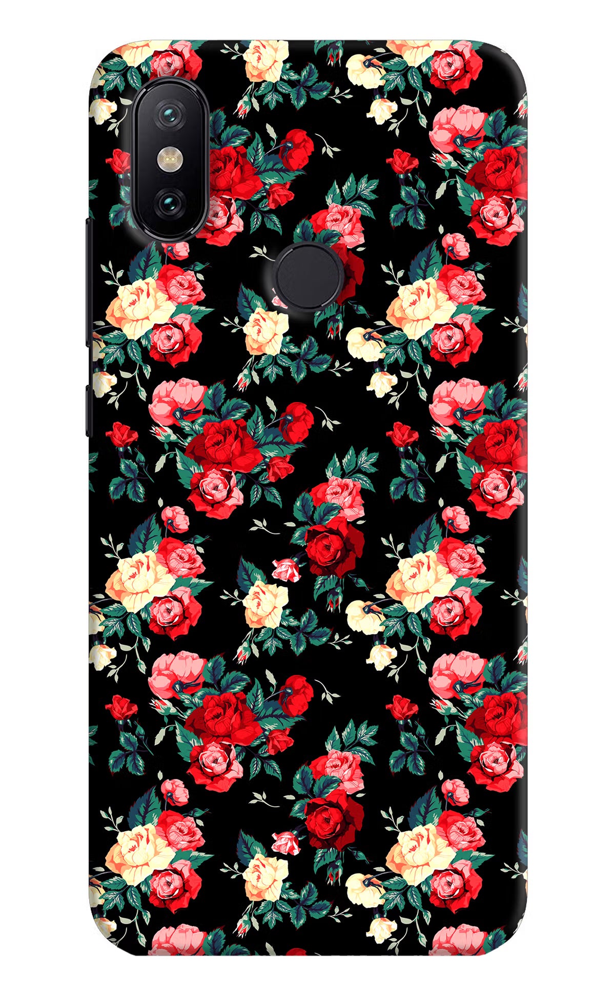 Rose Pattern Mi A2 Hard Case Back Cover by Casekaro