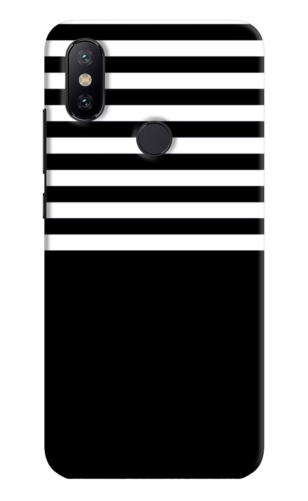 Black and White Print Mi A2 Hard Case Back Cover by Casekaro