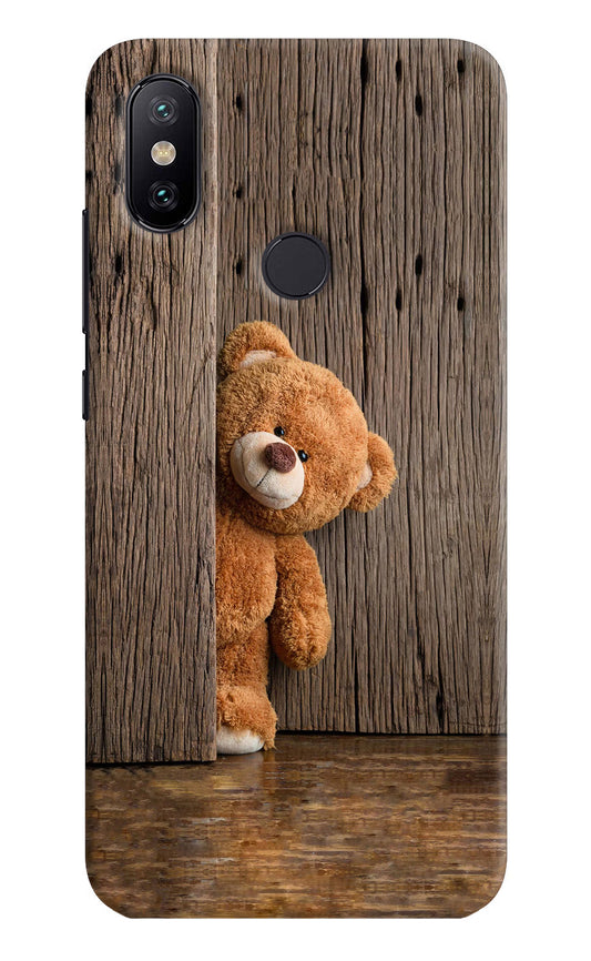 Teddy Wooden Mi A2 Hard Case Back Cover by Casekaro