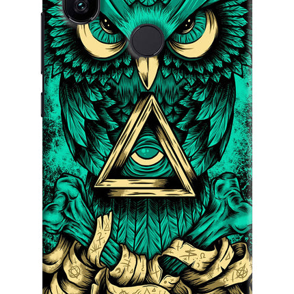 Green Owl Mi A2 Hard Case Back Cover by Casekaro