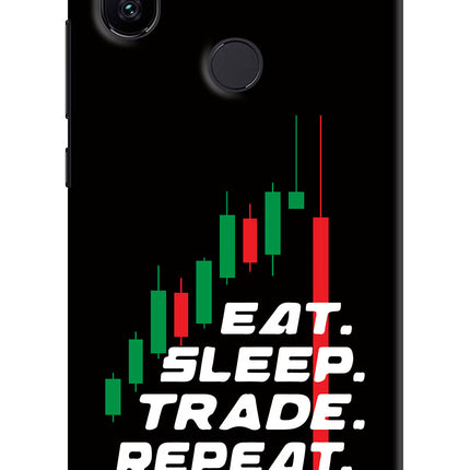 Eat Sleep Trade Repeat Mi A2 Hard Case Back Cover by Casekaro