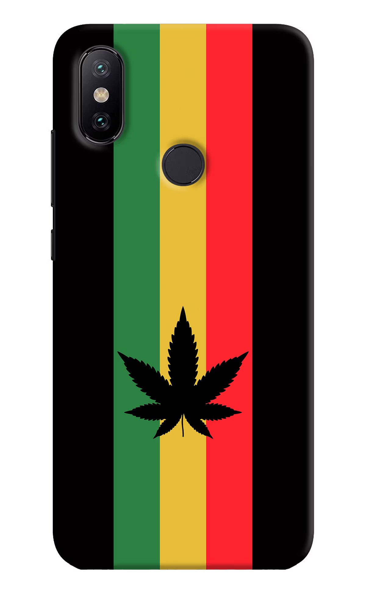Weed Flag Mi A2 Hard Case Back Cover by Casekaro
